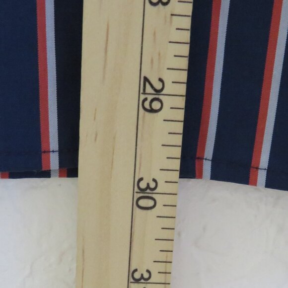 Calvin Klein* Men's Short Sleeve Button Down Curved Hem Stripe Shirt~ Size XL - Picture 8 of 10